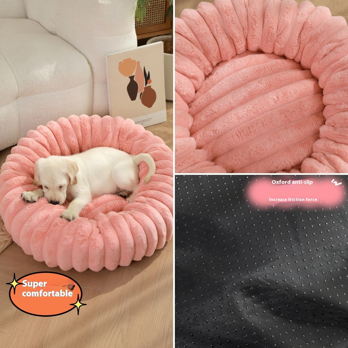 Pet Kennels Long Plush Round Cat Nest Winter Warm Dog Beds Kennel Super Soft Dogs Mat Sofa Pet Deep Sleeping SuppliesPet Products