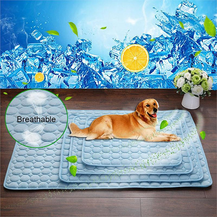 Ice Silk Cooling Mat for Dogs & Cats — Summer Cool Sleeping Pad