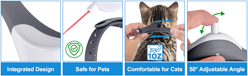 Wearable Automatic Cat Toys With LED Lights  Electric Smart Amusing Collar For Kitten  Interactive Cat Toys For Indoor Cats Pet Exercise Toys  USB Rechargeable Auto On Off