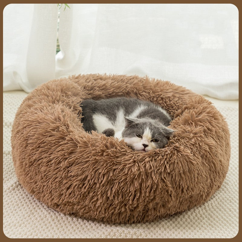 Round Plush Bed — Soft Warm Cuddler