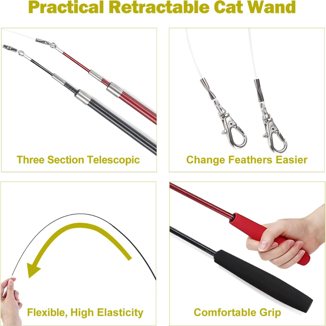 Cat Teaser Wand — Feather Refill Set