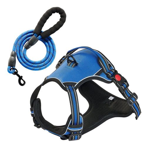 No pull adjustable reflective dog harness with handle
