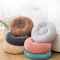 Plush round cuddler pet bed