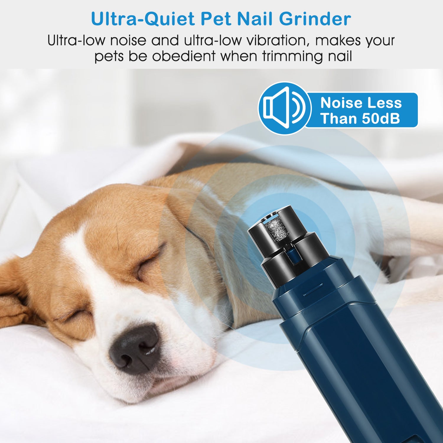 Electric Pet Nail Grinder — Quiet Rechargeable Paw Trimmer