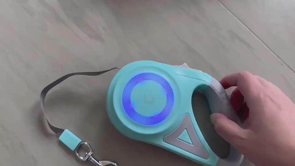 Retractable Dog Leash with LED Spotlight — One-Touch Brake, 3m & 5m