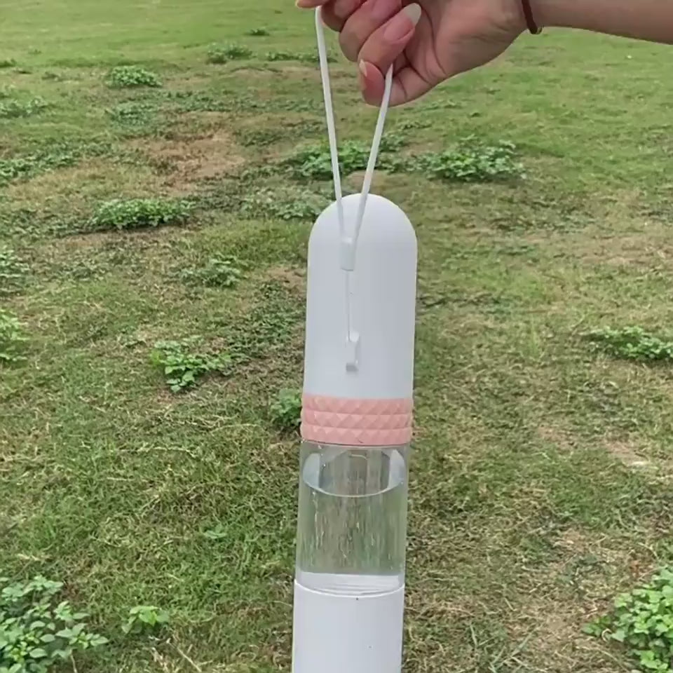 Portable Dog Water Bottle — One-Click Travel Dispenser with Bowl