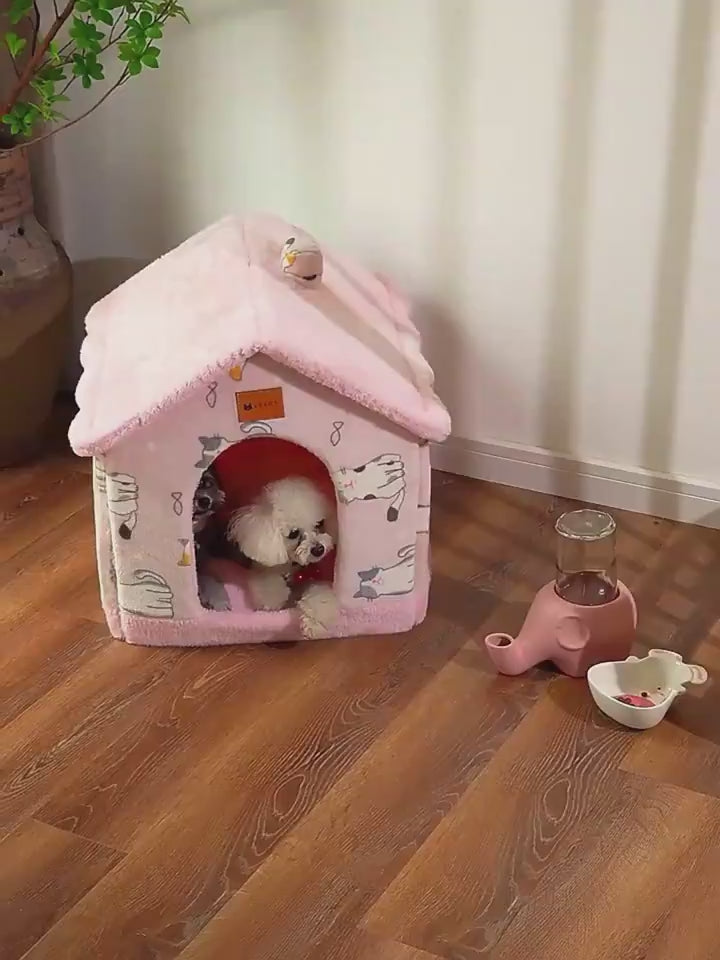 Foldable Dog House Pet Cat Bed Winter Dog Villa Sleep Kennel Removable Nest Warm Enclosed Cave Sofa Pets Supplies